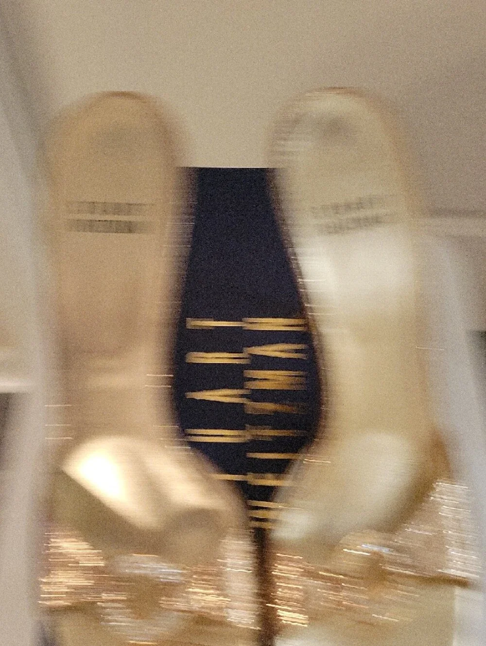 Stuart Weitzman Rose Gold Glitter Slide Mules with Crystal Link - Picture 5 of 7